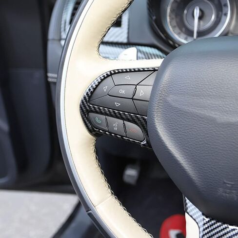 crosselec Carbon Fiber Steering Wheel Cover Trim Bezel kit for 2015-2021 Chrysler 300 in Saudi Arabia