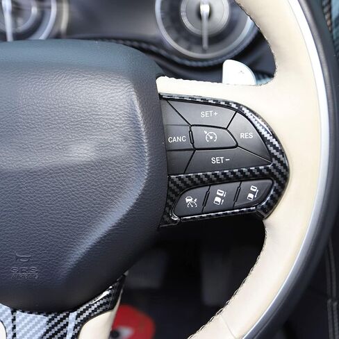 crosselec Carbon Fiber Steering Wheel Cover Trim Bezel kit for 2015-2021 Chrysler 300 in Saudi Arabia