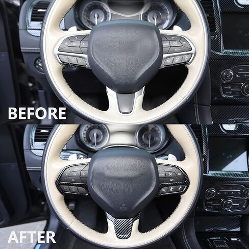 crosselec Carbon Fiber Steering Wheel Cover Trim Bezel kit for 2015-2021 Chrysler 300 in Saudi Arabia