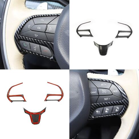 crosselec Carbon Fiber Steering Wheel Cover Trim Bezel kit for 2015-2021 Chrysler 300 in Saudi Arabia