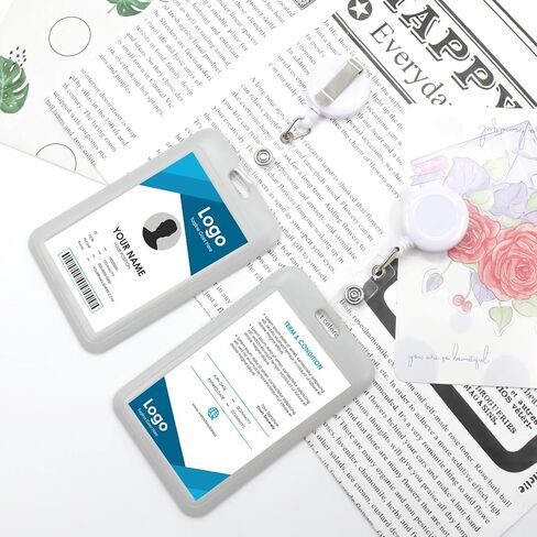 10Pcs Retractable Badge Holders White Plastic Clip-On Retractable Badge Reels with Belt Clip for Work Tag Card Clips Hanging ID Card in Saudi Arabia