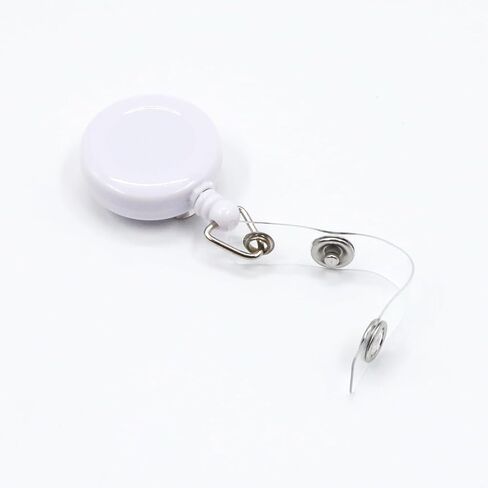 10Pcs Retractable Badge Holders White Plastic Clip-On Retractable Badge Reels with Belt Clip for Work Tag Card Clips Hanging ID Card in Saudi Arabia