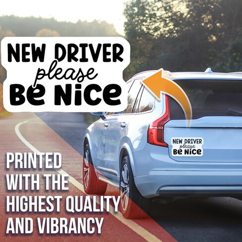 New Driver Please be Nice Magnet - Car Magnet for New Driver - Funny New Driver Car Magnet - New Driver Gift - Car Sign Magnet - Car Magnet - AAMT0401 in Kuwait