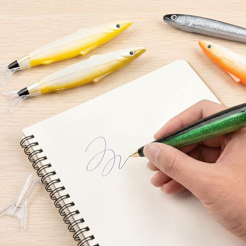 6 Pcs Cute Fish Pens, Unique Fish Shape Novelty Ballpoint Pens with Blue Ink, Creative Ocean Themed Writing Pens for School, Office, Gifts (Assorted Colors) in Kuwait