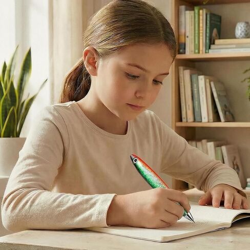 6 Pcs Cute Fish Pens, Unique Fish Shape Novelty Ballpoint Pens with Blue Ink, Creative Ocean Themed Writing Pens for School, Office, Gifts (Assorted Colors) in Kuwait