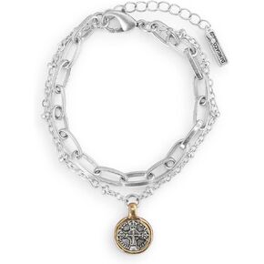 DEMDACO Prayer Layer Silver Tone One Size Brass and Iron Metal Charm Bracelet