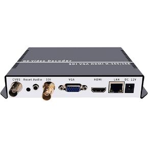 iseevy H.265 H.264 SDI Decoder with IP to SDI HDMI VGA CVBS Output for Advertisement Display, IP Encoder Decoding, Network Stream Decoding Support RTMP SRT RTSP RTP UDP HTTP