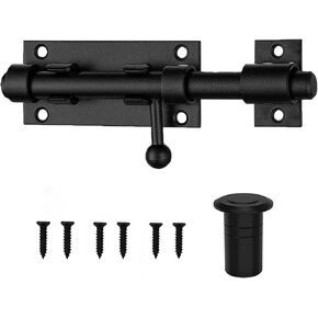 Black 5-inch Heavy-Duty Stainless Steel Fence/Wooden Door/barn Door/Courtyard Door/Internal Door Lock Sliding Bolt Lock Barrel Bolt