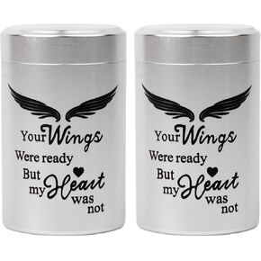 الجرار الصغيرة للرماد - مجموعة من رماد الجرة الصغيرة من الألومنيوم مقاس 2.7 بوصة، الجرار الحرق للرماد، حامل الرماد، الجرار التذكارية الصغيرة السوداء - لا يزال عقلي يتحدث إليك in Kuwait