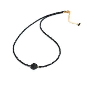 Red Garnet Necklace with Raw Gemstone, Beaded Necklace, Crystal Necklace, January Birthstone, 925 Silver 14k Gold Plated 16+2 inch Adjustable Chain, Gift for Mom