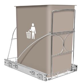 Maximize Kitchen Space with Adjustable Pull-Out Trash Can Shelf - Sturdy and Convenient Storage Solution (Trash Can Not Included)