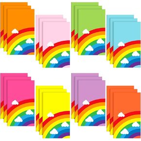 Ferraycle 24 Pcs Mini Notebook Rainbow Party Favor Bulk 2.36 x 3.94 Inch Mini Rainbow Notebook for Kids Colorful Small Pocket Notepads Cute Cloud Tiny Memo Books for Adult Office School Party Favor