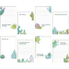 Geyee 8 Pieces Cactus Funny Notepads Plant Memo Pads Office Supplies Cute Novelty Lined Notepad Desk List Notepad for Teacher Studying School Home Travel Rewards, 4 x 6 Inches