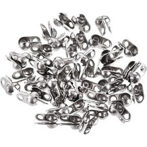 uxcell Ball Chain Connector, Ball Tips Clamshell Style Crimp Link Stainless Steel Connection