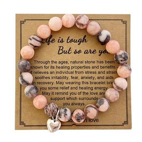 Mother Daughter Bracelets Inspirational Gifts for Women，Natural Stone Heart Bracelet Gifts for Women Daughter Teenage Teen Girls，Birthday，Mothers Day，Anniversary Christmas Gifts