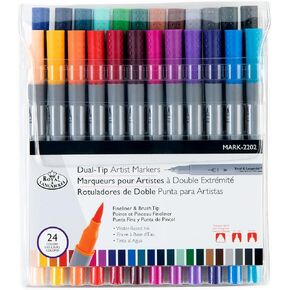 Royal & Langnickel - 36pc Dual Tip Waterbased Artist Markers - Brush Tip and Fineliner