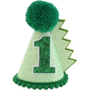 قبعة عيد ميلاد ديناصور خضراء قبعة عيد الميلاد الأول زينة للأطفال البنات والأولاد مصنوعة يدويًا من الزي الطبيعي قبعة حفلات عيد الميلاد الأولى in Kuwait