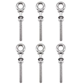 M8x80 Lifting Eye Bolts 316 Stainless Steel Heavy Duty Long Shank Eyebolts with Washer and Nut Pack of 4