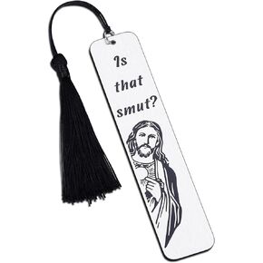 Funny Bookmarks for Women, is That Smutt Jesus Bookmark, Novelty Gag Bookmark Gifts for Female Friend Bookish Nerd Booklover Adult Women, Christmas Stocking Stuffer Birthday Gifts, Book Club Gifts
