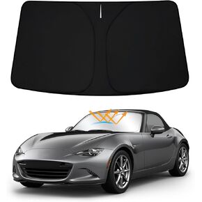 D-Lumina Front Windshield Sun Shade for 2017 2018 2019 Mazda MX-5 Miata, Foldable Front Window Sunshade Sun Visor for UV Rays & Sun Heat Protection Interior Accessories