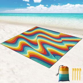 Beach Blanket 110.2"x 78.7" Extra Large Beach Blanket Sandproof Waterproof Beach Mat Outdoor Picnic Blanket for Beach Travel Camping and Hiking - Quick Drying, Lightweight & Durable-CS