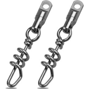 AGOOL Corkscerw Snap Swivels 750lbs Heavy Duty Stainless Steel Fishing Swivels Quick Release Dredge Corkscrew Swivel for Saltwater Big Game Fishing