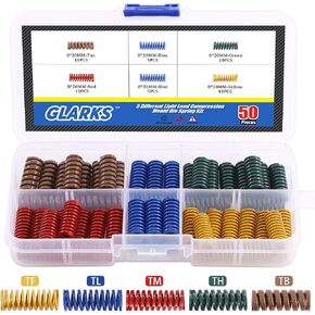 Glarks 50Pcs 5 Colors 8mm OD 20mm Long Light Load Compression Mould Die Spring Set Compatible with 3D Printer Ender 3 Stock Bed Leveling in Saudi Arabia