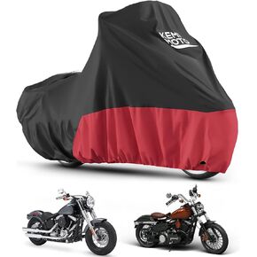 KEMIMOTO Motorcycle Cover, Compatible with Softail Dyna Models Standard Heritage Classic 114 Shadow Cruiser Cover Waterproof Impermeable Outdoor All Weather Protect from Dust Sunlight Rain