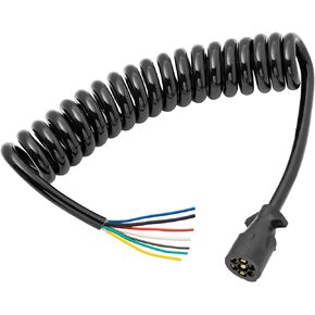 Bargman 54006-044 Connector (Coiled 7-Way Molded Trailer End - 8')