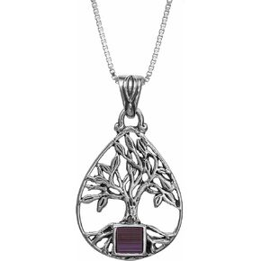 Nano Sim Old Bible Silver Pendant Tree of Life with Drop Frame