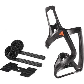 Granite Aux Carbon Fiber Bottle Cage with Strap Kit, Lightweight Bicycle Water Bottle Cage, Side-Loaded Bike Water Bottle Holder for Extra Water Carrying Capacity, Easy to Use Bike Bottle Cage