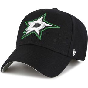 '47 Dallas Stars Mens Womens MVP Adjustable Velcroback Black Hat with Team Color Logo