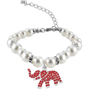 Sorority Gifts Red Elephant Charm Bracelet Greek Greece Gift for Women Girl Soror Sisters Gift Paraphernalia Graduation Gift