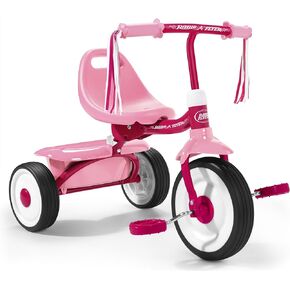 Radio Flyer Fold 2 Go Trike, Pink Folding Tricycle for Toddlers Ages 1.5-3 Years