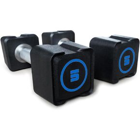 Square Dumbbells, PU Coated Weight Dumbbells With Non-Slip Grip and No-Roll Head for Home Gym Workouts and Weight Strength Training, Single(30LB/55LB) and Pair(5.5LB-30LB)，No Odor