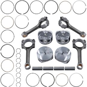 4PCS Connecting Rods & Pistons Kits 12646457 12578324 Compatible with Lacrosse Regal Chevy Cobalt Equinox HHR GM Terrain G5 G6 Saturn 2.4L 2006-2016 Connecting Rod Piston Kit