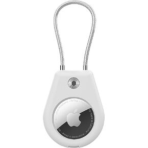 Airtag Lock Case and Air Tag Holder with Wire Cable,Compatible with Apple AirTag to Protect Air Tags,for Keys,Luggage,Bags,Kids and More