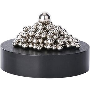 Magnetic Fidget Toys Desk Decor for Stress Relief, Office Desk Decor Magnetic Ballsn for Stress Relief Madgets Desk Toys for Office and Time-Killer for Men Kids Adults (Black-Silver)