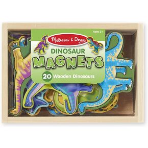 Melissa & Doug Magnetic Wooden Dinosaurs in a Wooden Storage Box (20 pcs)