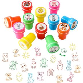 24 Pcs Farm Animals Stamps For Birthday Party School Party Favors Party Supplies