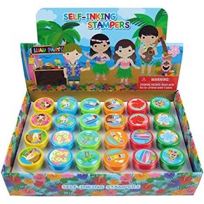TINYMILLS 24 Pcs Luau Tropical Stampers for Kids