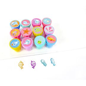 TINYMILLS 12 Pcs Narwhals Under The Sea Stamp Kit for Kids Self Inking Stamps Gift Easter Basket Filler