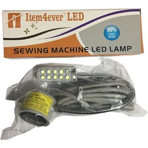 item4ever Magnetic Mounting Base Working Gooseneck Lamp 110v with 10 LED Light 1W for Home or Sewing Machine