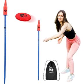 ropoda Outdoor Games - Flying Disc Game Set, Fun Bottle Drop Yard Games with Friend and Family, Portable Disc Toss Game for Lawn and Beach with Thicker Pole (Polish Horseshoes)-Choose Standard or Pro