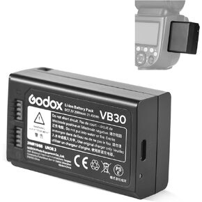 GODOX VB30 Battery (2024 New Upgrade)- Compatible Replacement VB26 VB26A VB26B Li-ion Battery - 7.2V 2980mAh - Simultaneously Charge and Power for V1PRO, V1, AD100PRO, V860III, V850III Flash