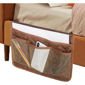 MDSTOP Bedside Caddy, Bedside Storage Bag, Under Couch Table Mattress Organizer, Fits for Book Tablet Magazine Phone Remotes Glasses