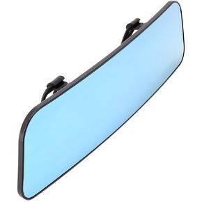 UTSAUTO Rear View Mirror Universal Panoramic Anti-glare Car Interior 12" Rear View Mirror Wide Angle Rearview Mirror with Silicone Strap for Most Cars Boats Vans Trucks (Blue)