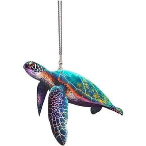 Sea Turtle Hanging Ornament for Car Rearview Mirror Decor Cute Turtle Automobile Interior (4Pcs)