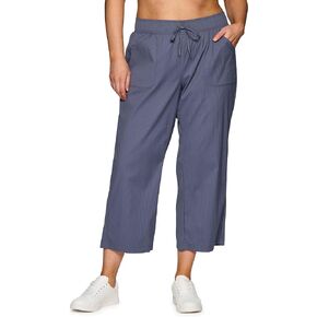 RBX Woven Ankle Pant for Women, Lightweight Quick Drying Relaxed Shadow Stripe Ankle Length Casual Pants, with Plus Sizes
