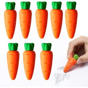 30Pcs Carrot Erasers Mini Erasers Pencil Erasers Miniature Vegetables Pencil Erasers Fall Party Favor Stationery Classroom School Supplies for School Classroom Rewards or Supplies